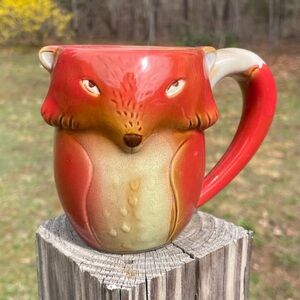 Gibson Home 3D Figural red fox Mug  glazed Ceramic/stoneware